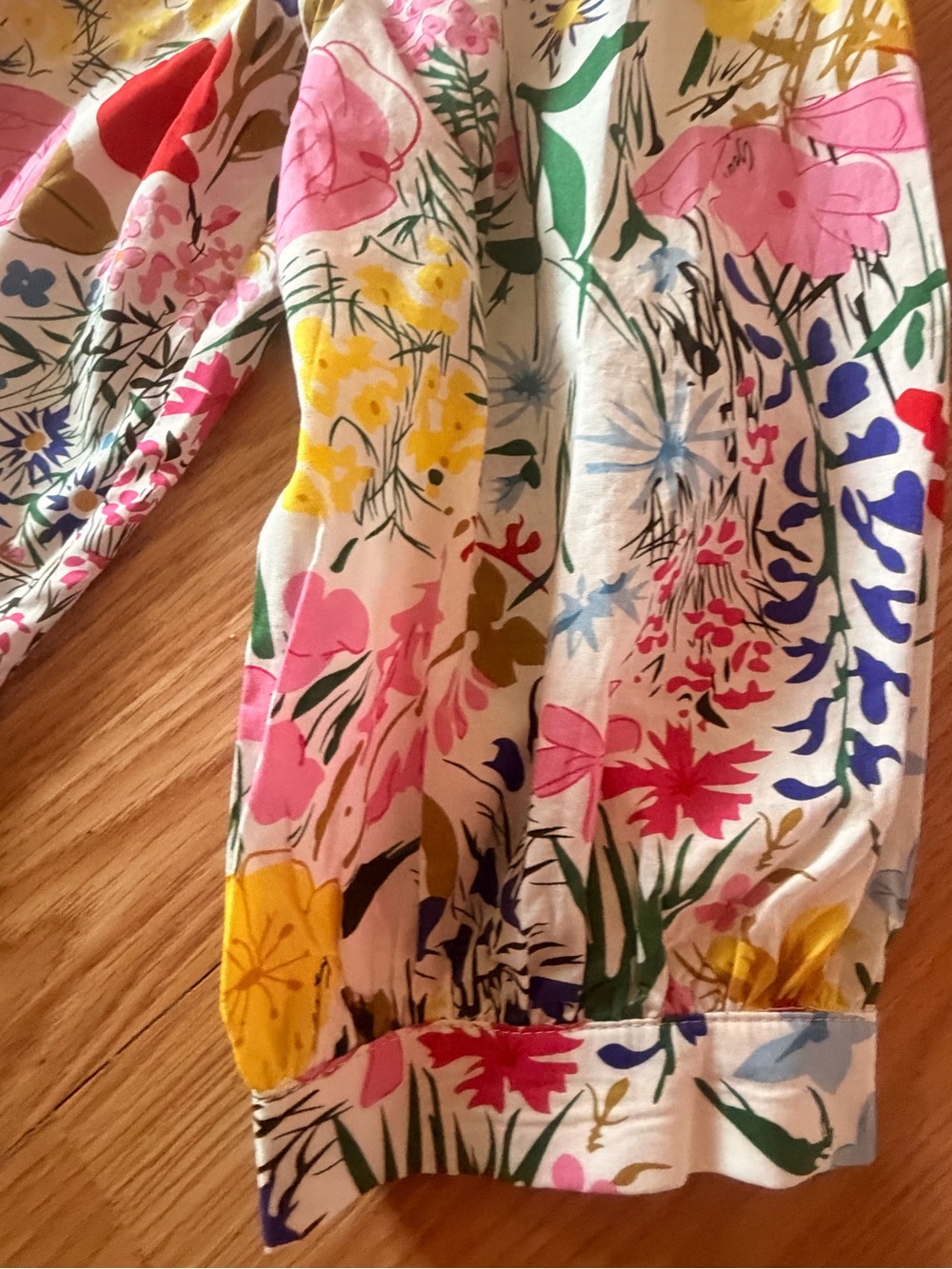 Avara Women's Multicolor Floral Cotton Button Up Blouse Balloon 3/4 Sleeve Sz XL - Picture 4 of 10